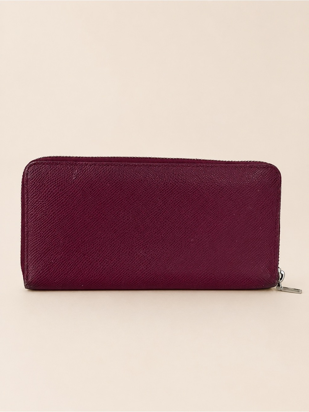 Coach Accordion Zip Wallet Colorblock Crossgrain Leather Burgundy Pink - Picture 2 of 6